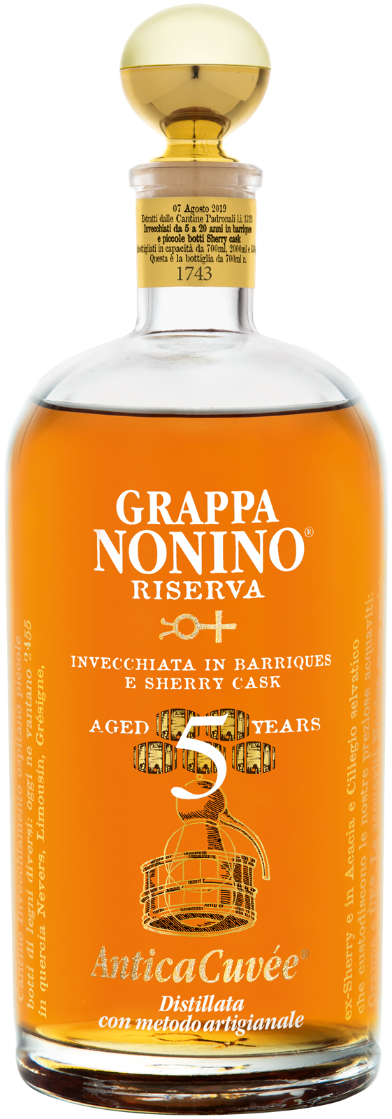 Nonino Distillatori  - Grappa Riserva AnticaCuvée 5 Years 43% vol